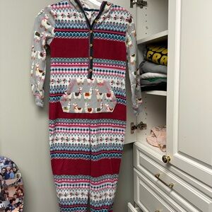 Matilda Jane Kids Pajama Set - Red and Gray Llama Print